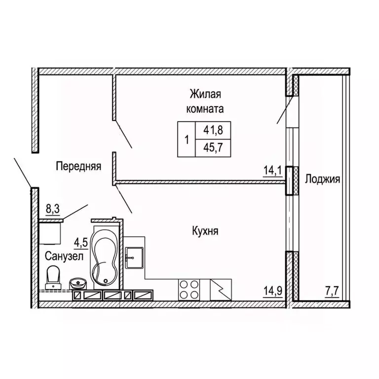 1-к кв. Приморский край, Владивосток На Черняховского жилой квартал,  ... - Фото 1