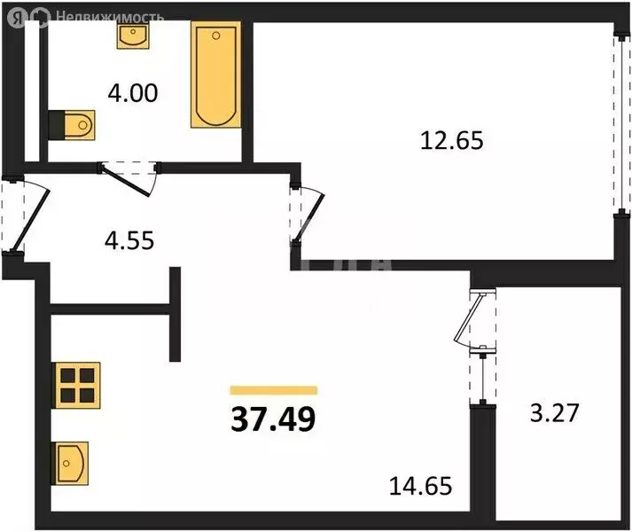 1-комнатная квартира: Симферополь, улица Святителя Гурия, 7к2 (37.4 м) - Фото 1