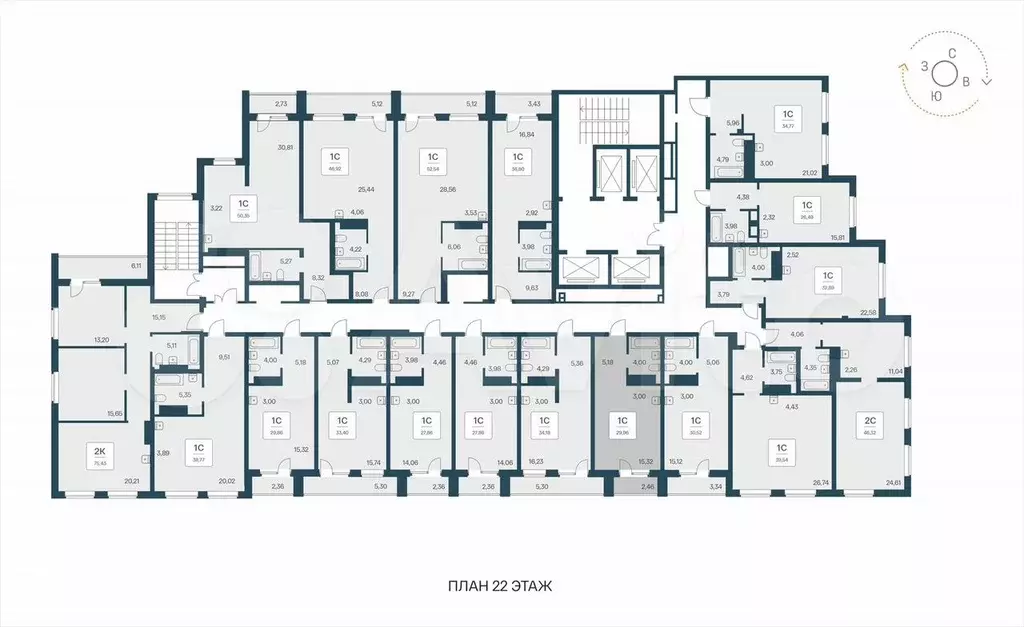 Апартаменты-студия, 30 м, 24/25 эт. - Фото 1