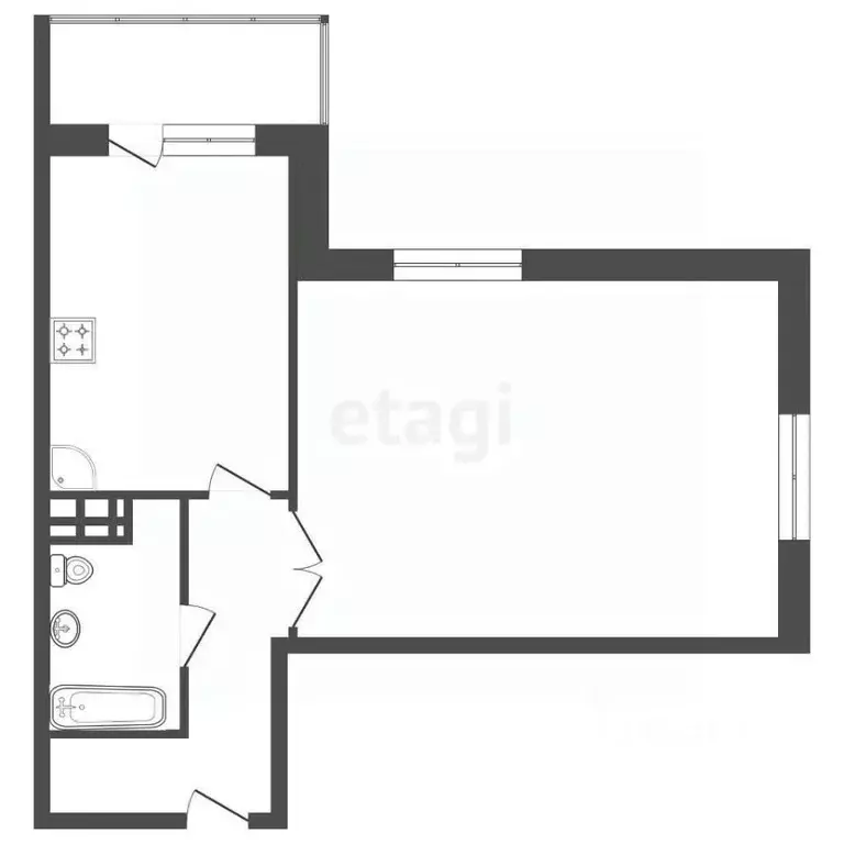 1-к кв. Красноярский край, Красноярск Караульная ул., 39 (46.4 м) - Фото 2