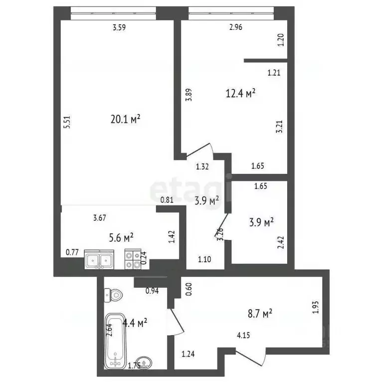 2-к кв. Кемеровская область, Кемерово Советский просп., 70А (59.0 м) - Фото 2
