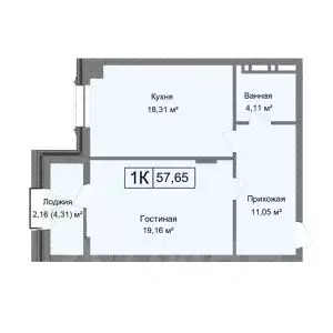 1-к кв. Дагестан, Каспийск ул. М. Халилова, 1А (57.65 м) - Фото 1