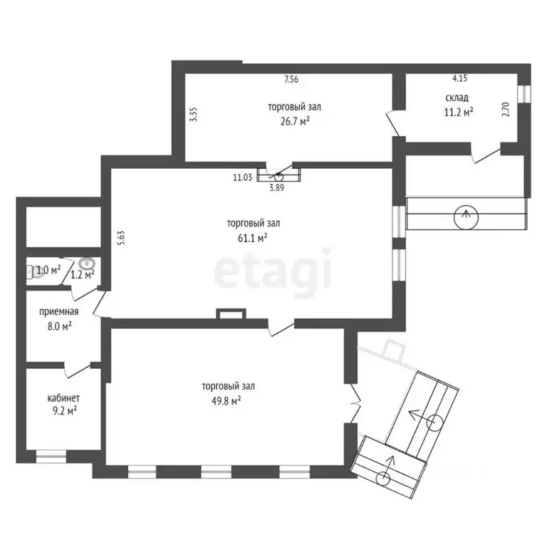 торговая площадь в тюменская область, тюмень ул. 8 марта, 2 (154 м) - Фото 1