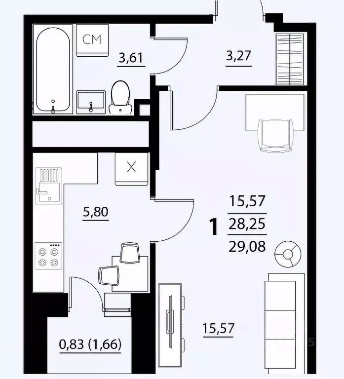 1-к кв. Белгородская область, Белгородский район, Дубовское с/пос, с. ... - Фото 1