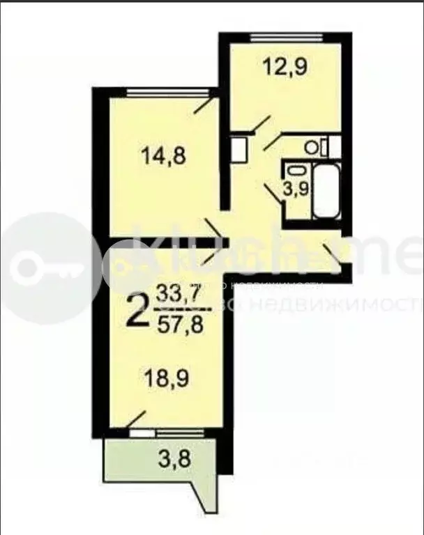 2-к кв. Москва ул. Маршала Голованова, 13 (57.9 м) - Фото 2