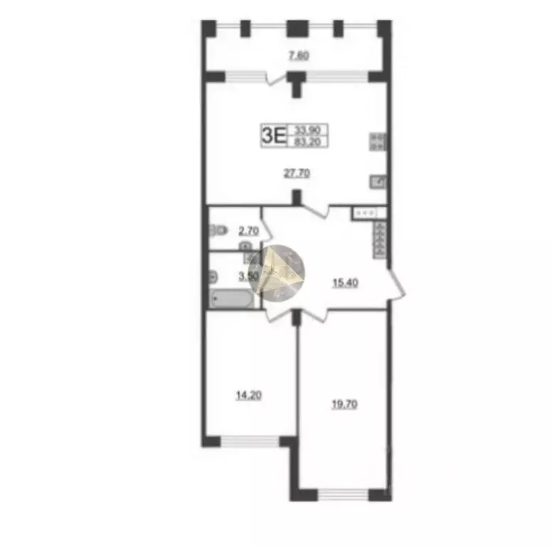 1-к кв. Санкт-Петербург Манчестерская ул., 5к1 (83.2 м) - Фото 2