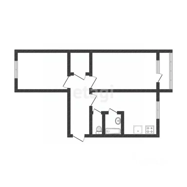 2-к кв. Белгородская область, Белгород бул. Строителей, 41 (54.1 м) - Фото 2