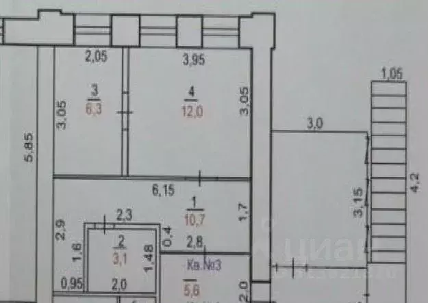 2-к кв. Оренбургская область, Оренбург Ташкентская ул., 56 (32.1 м) - Фото 1