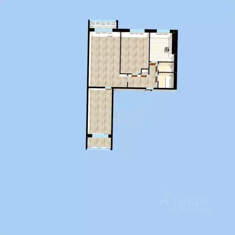3-к кв. Башкортостан, Уфа Кольцевая ул., 170/1 (64.0 м) - Фото 1