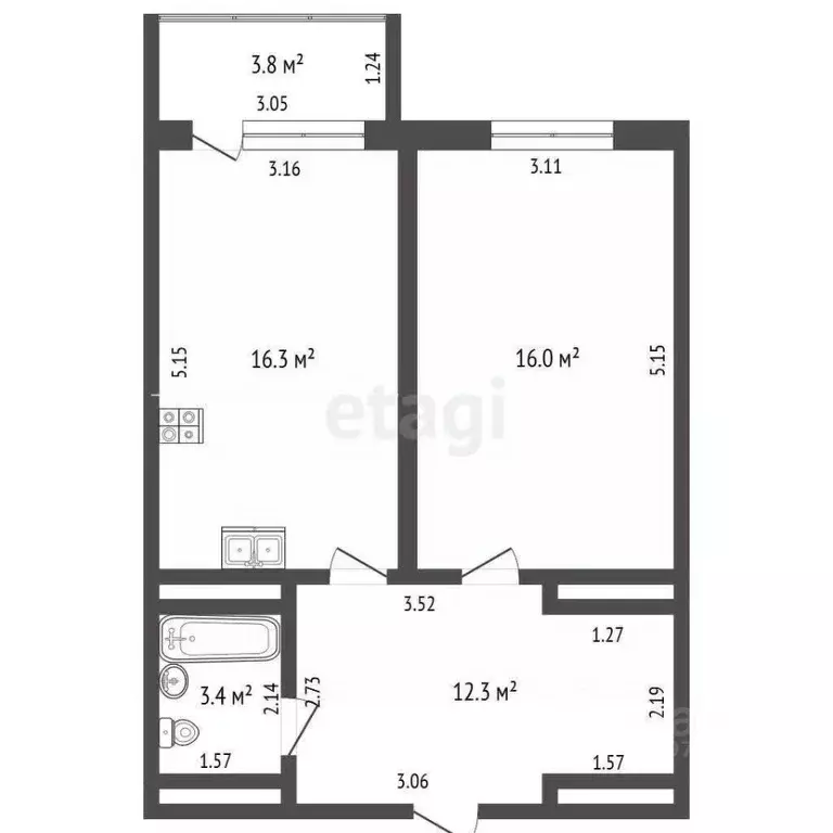 1-к кв. Саха (Якутия), Жатай городской округ, Жатай рп ул. ... - Фото 2