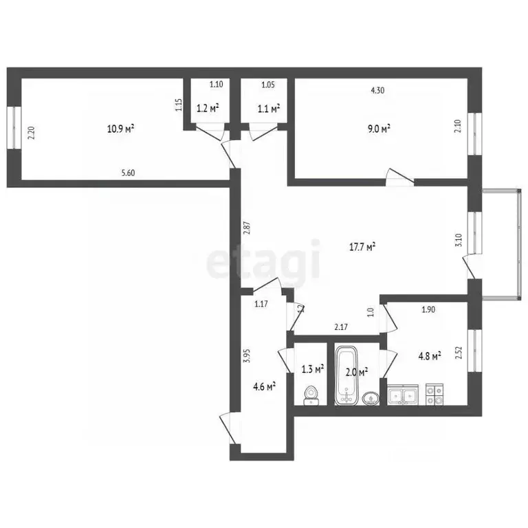3-к кв. Мордовия, Саранск ул. Полежаева, 58 (52.6 м) - Фото 2