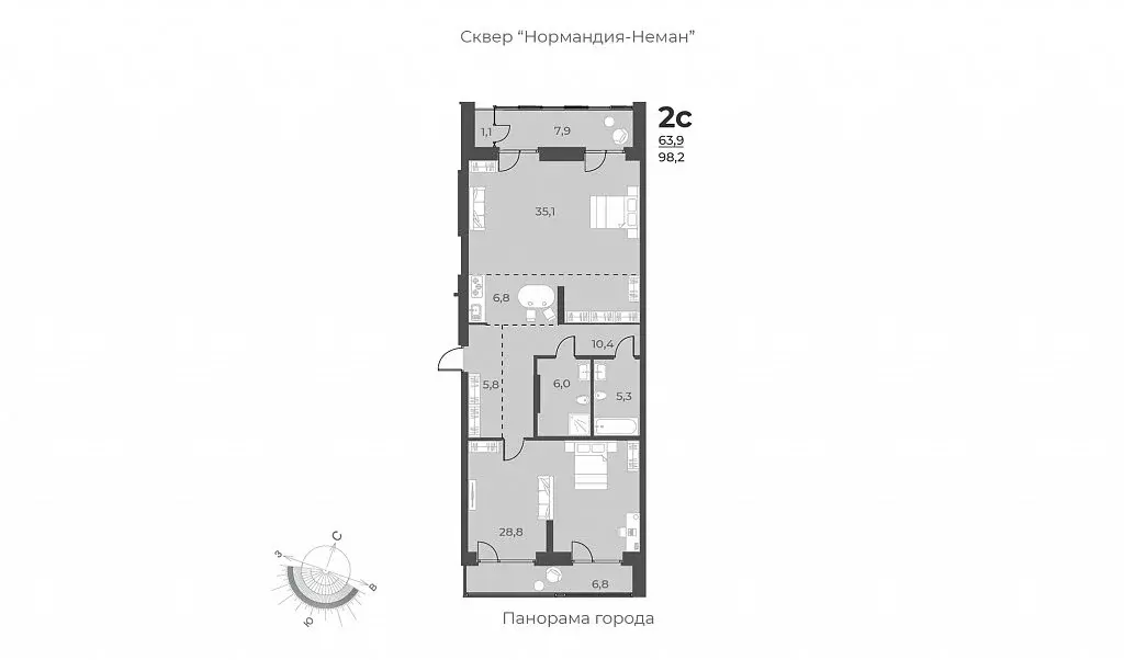 2-комнатная квартира: Новосибирск, улица Аэропорт, 49 (98.2 м) - Фото 0