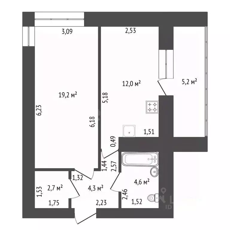 1-к кв. Башкортостан, Уфа бул. Баландина, 9 (42.2 м) - Фото 1