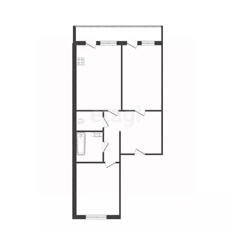 2-к кв. Костромская область, Кострома просп. Мира, 71 (62.0 м) - Фото 1