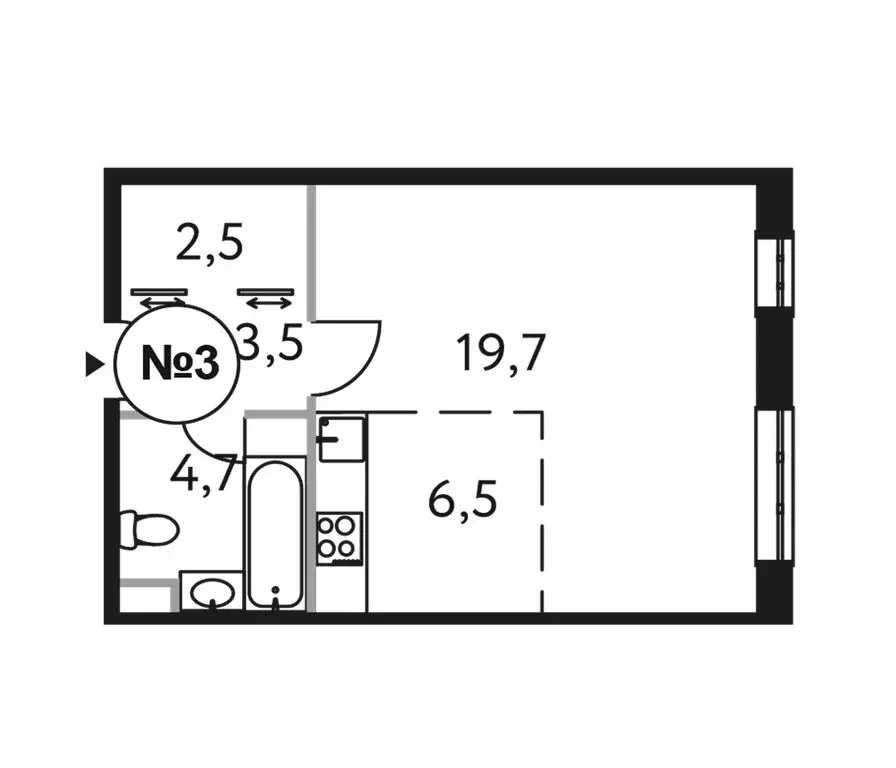 Квартира-студия: Москва, Винницкая улица, 8 (36.9 м) - Фото 0