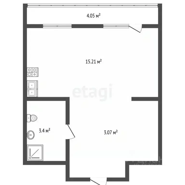 Студия Ленинградская область, Мурино Всеволожский район, просп. ... - Фото 2