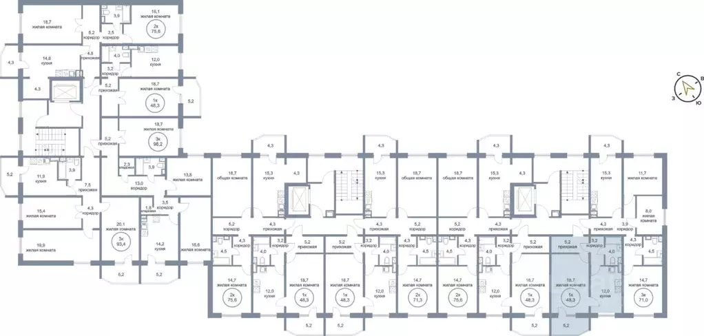 1-к кв. Ханты-Мансийский АО, Нефтеюганск 6-й мкр, 11 (48.3 м) - Фото 1