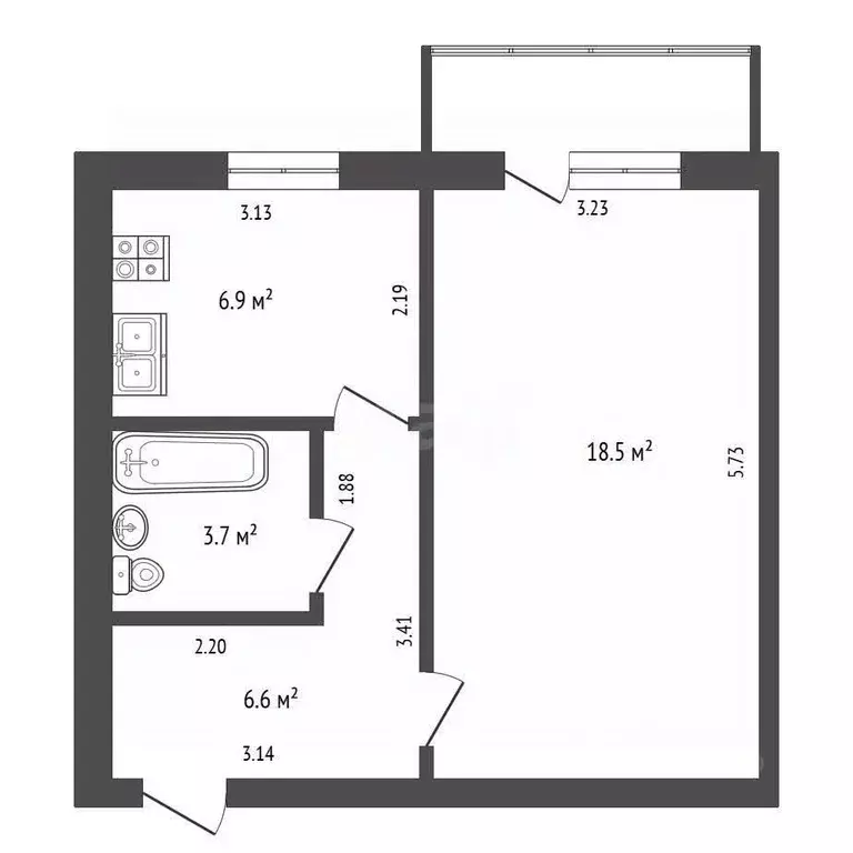 1-к кв. Кемеровская область, Новокузнецк Шахтостроительный пер., 12 ... - Фото 2