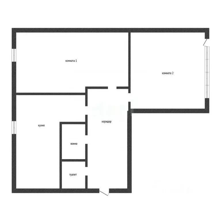 2-к кв. Псковская область, Остров ул. Матросова, 1 (47.4 м) - Фото 1