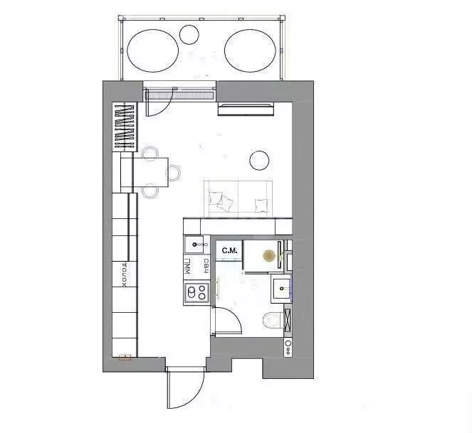 Квартира-студия: Конаково, улица Набережная Волги, 33 (25.5 м) - Фото 1