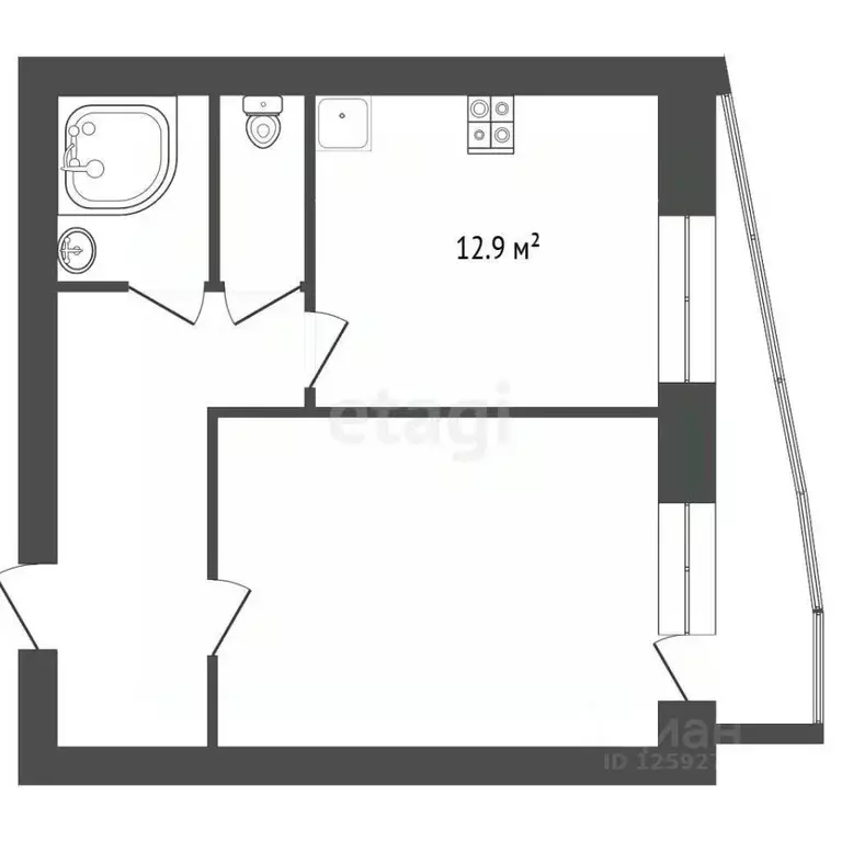 1-к кв. Тамбовская область, Тамбов Советская ул., 187Е (43.7 м) - Фото 1