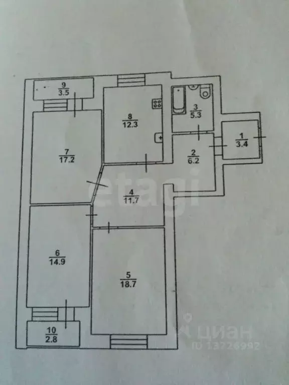 3-к кв. Саратовская область, Саратов ул. Имени Братьев Никитиных, 6 ... - Фото 1