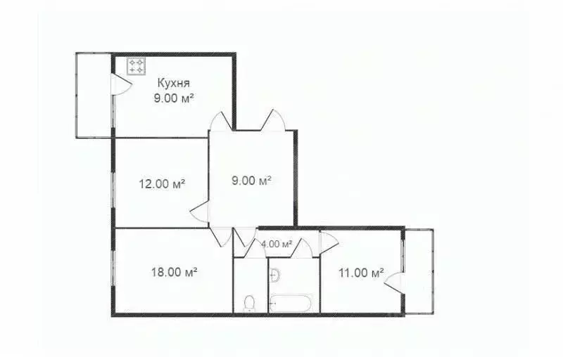 3-к кв. Костромская область, Кострома Профсоюзная ул., 16А (79.4 м) - Фото 1