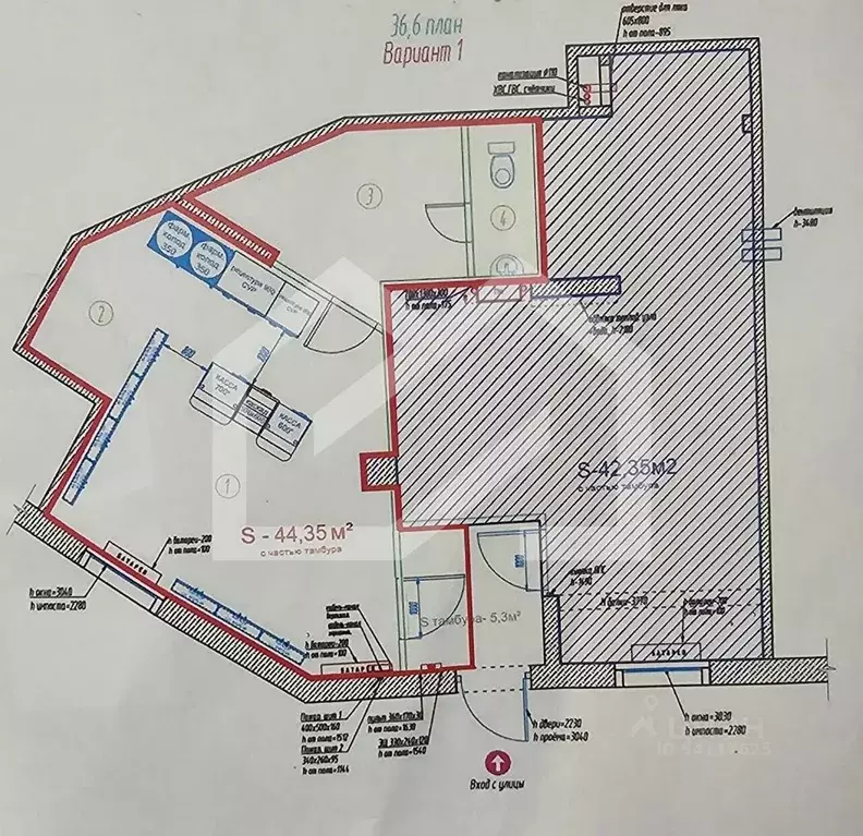 Помещение свободного назначения в Москва ул. Николая Озерова, 2к1 (42 ... - Фото 2
