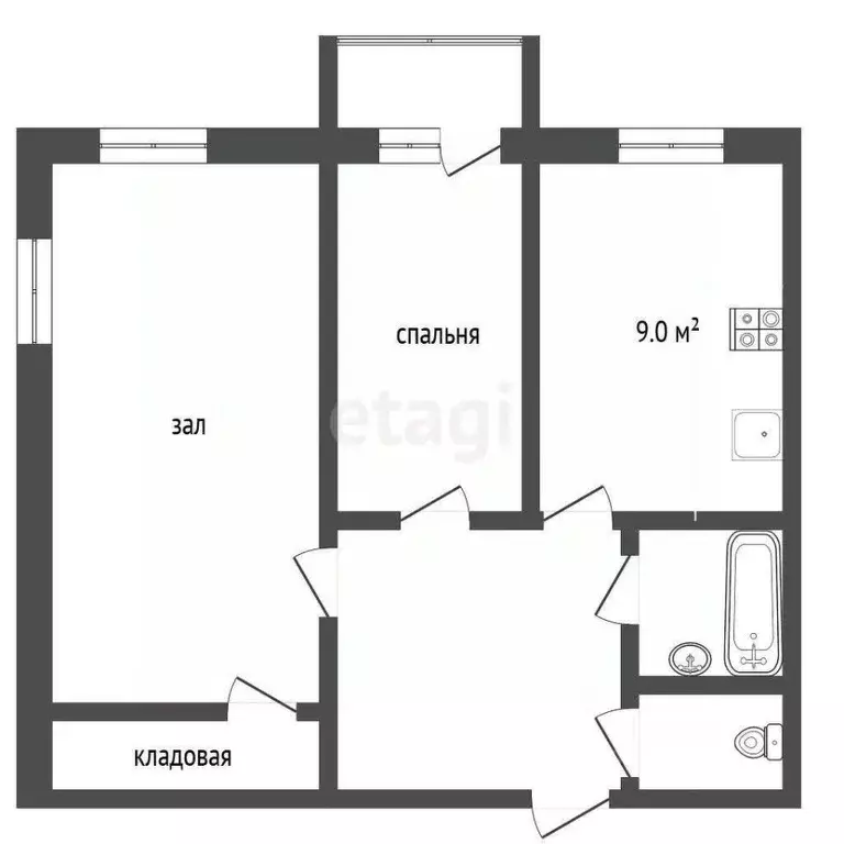 2-к кв. Ямало-Ненецкий АО, Новый Уренгой Комсомольская ул., 8А (58.0 ... - Фото 1