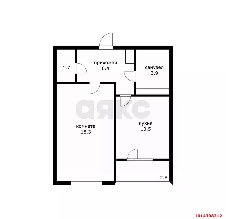 1-к кв. Краснодарский край, Краснодар 1 Мая ул. (40.8 м) - Фото 1