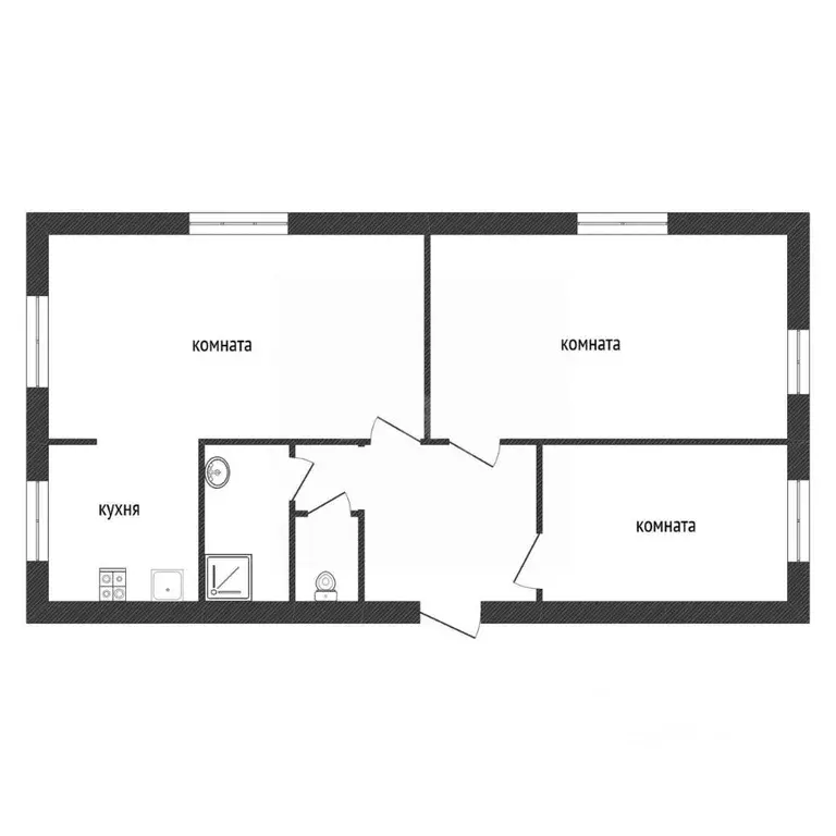 3-к кв. Ленинградская область, Киришский район, Глажевское с/пос, пос. ... - Фото 2