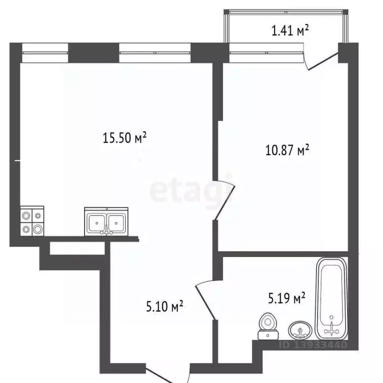 1-к кв. Тюменская область, Тюмень ул. Новоселов, 96 (36.6 м) - Фото 2