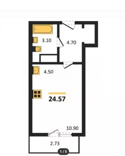 Квартира-студия: Челябинск, улица Университетская Набережная, 81 ... - Фото 1