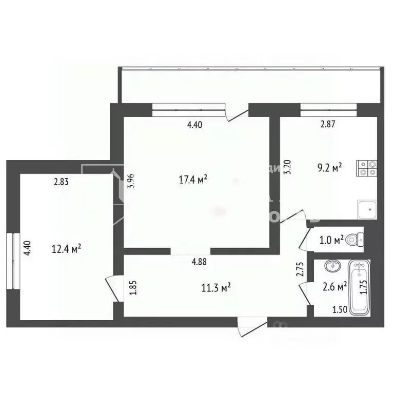 2-к кв. Кемеровская область, Березовский 4-й мкр, бул. Молодежный, 12 ... - Фото 2