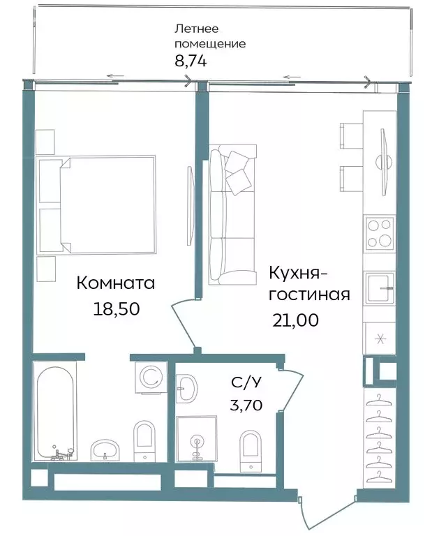 2-комнатная квартира: Республика Крым, Саки (51.94 м) - Фото 1