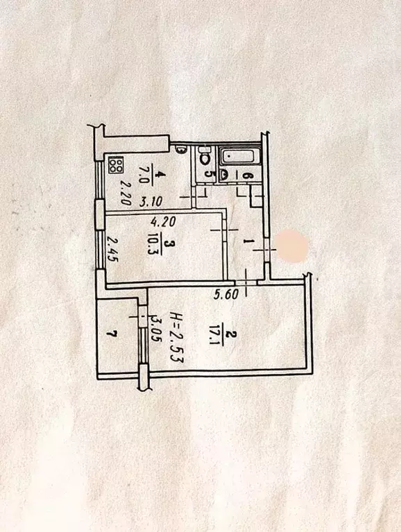 2-к кв. Омская область, Омск ул. Труда, 12 (43.4 м) - Фото 2