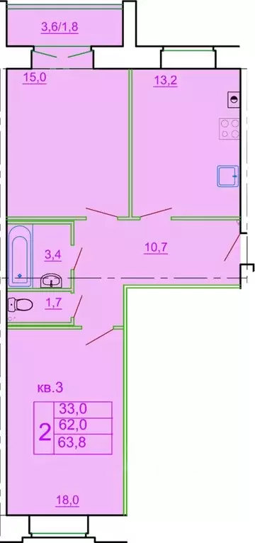 2-к кв. Костромская область, Кострома ул. Ткачей (63.8 м) - Фото 0