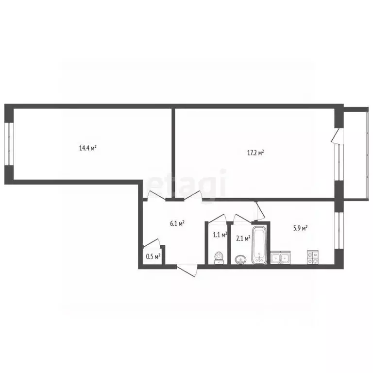 2-к кв. Нижегородская область, Дзержинск ул. Самохвалова, 3 (47.3 м) - Фото 2