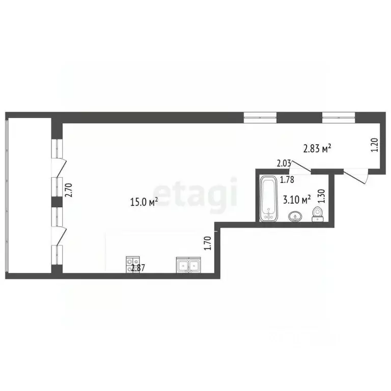 Студия Крым, Ялта ул. Радужная, 2 (60.0 м) - Фото 1