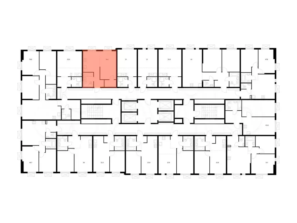 1-к. квартира, 34,1м, 11/24эт. - Фото 1