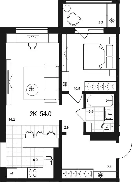 2-комнатная квартира: Обь, Геодезическая улица, 6Вк2 (49.8 м) - Фото 1