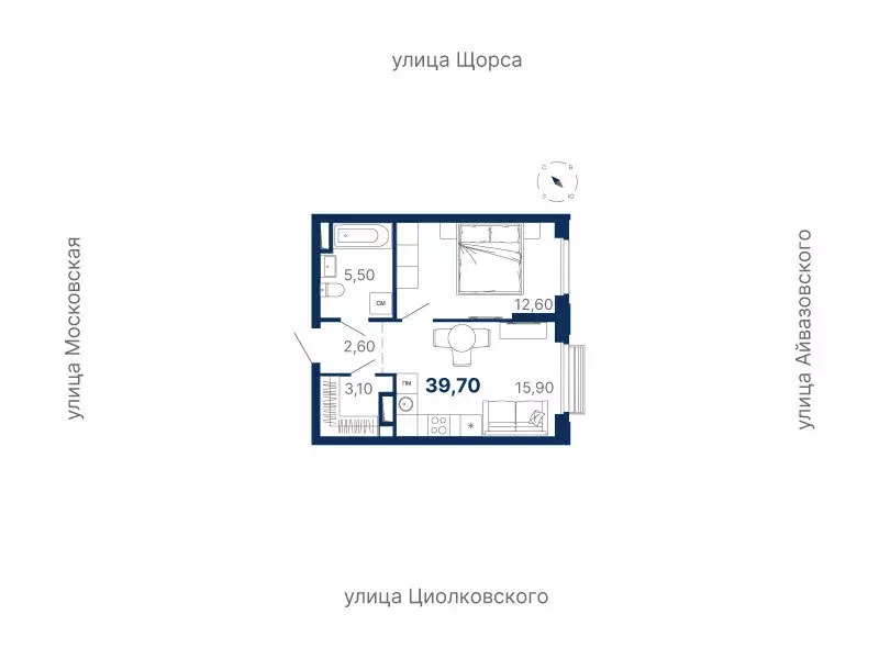 1-комнатная квартира: Екатеринбург, Московская улица, 249/2 (39.7 м) - Фото 0