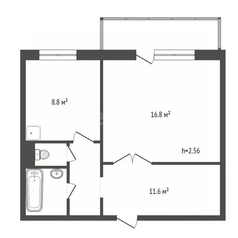 1-к кв. Красноярский край, Красноярск Норильская ул., 3Г (39.9 м) - Фото 2