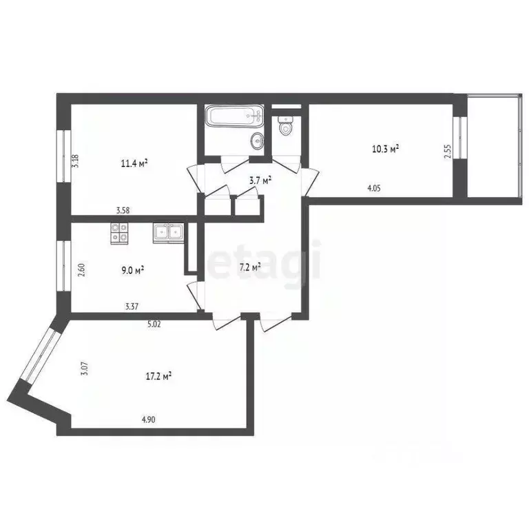 Комната Архангельская область, Приморский муниципальный округ, пос. ... - Фото 2