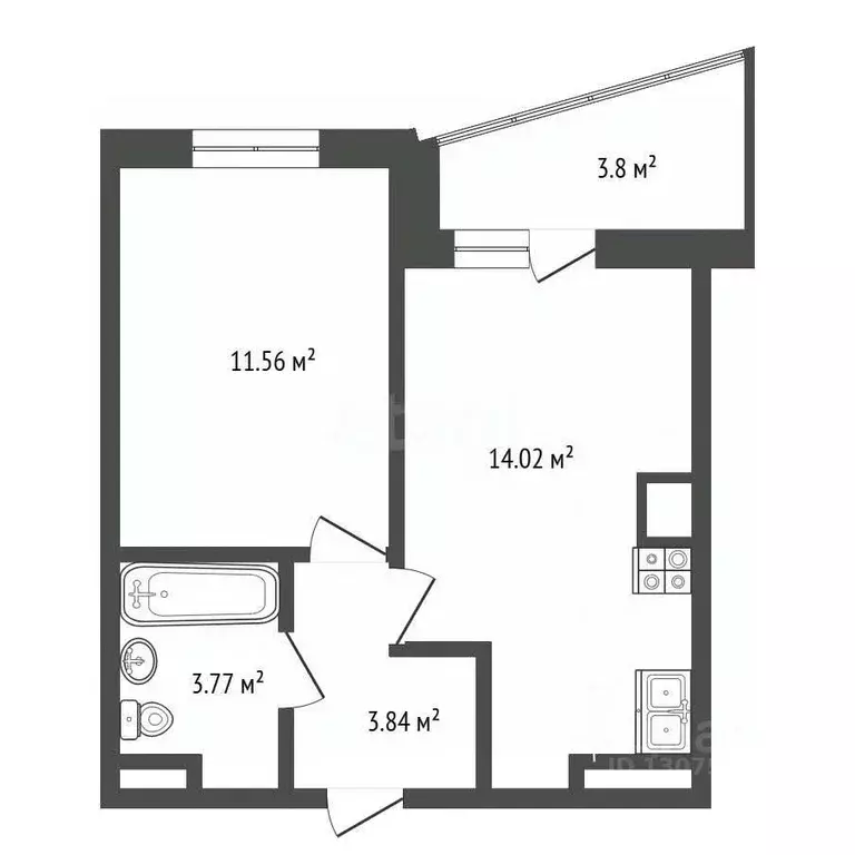 1-к кв. Ярославская область, Ярославский муниципальный округ, пос. ... - Фото 2