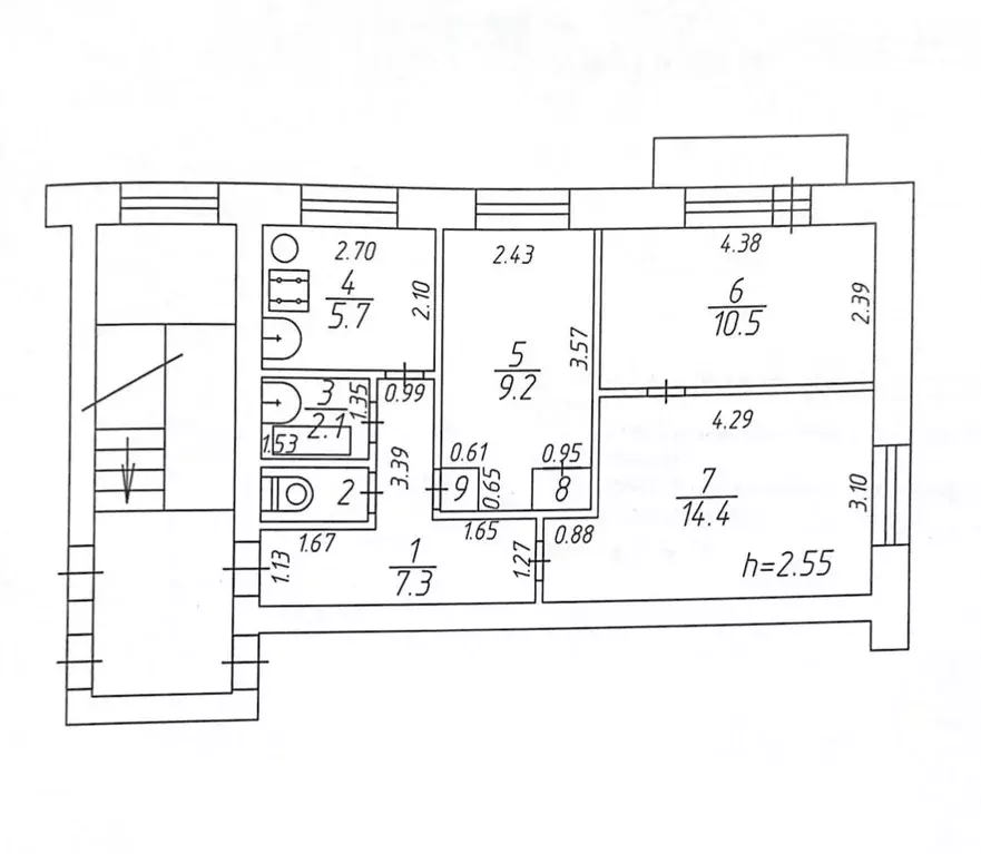 3-к кв. Калужская область, Жуковский муниципальный округ, Восход ... - Фото 1