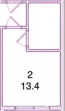 Квартира-студия, 13,4 м, 1/9 эт. - Фото 0