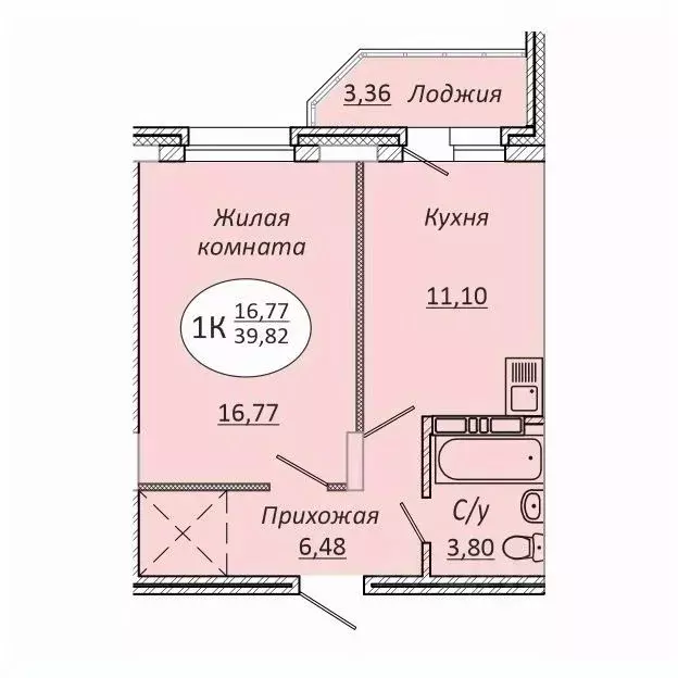 1-к кв. Новосибирская область, Новосибирск 2-я Воинская ул., 51 (39.82 ... - Фото 0