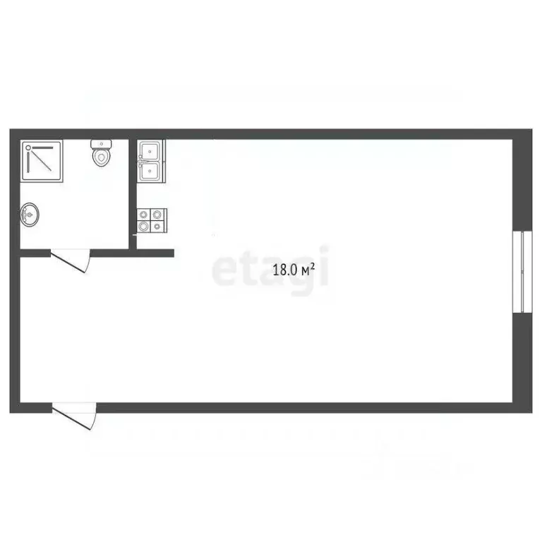 Студия Тюменская область, Тюмень Олимпийская ул., 17 (17.0 м) - Фото 2