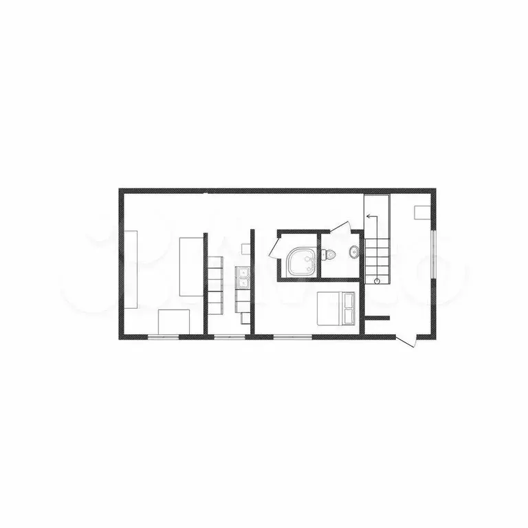 2-к. квартира, 55,8 м, 1/1 эт. - Фото 0